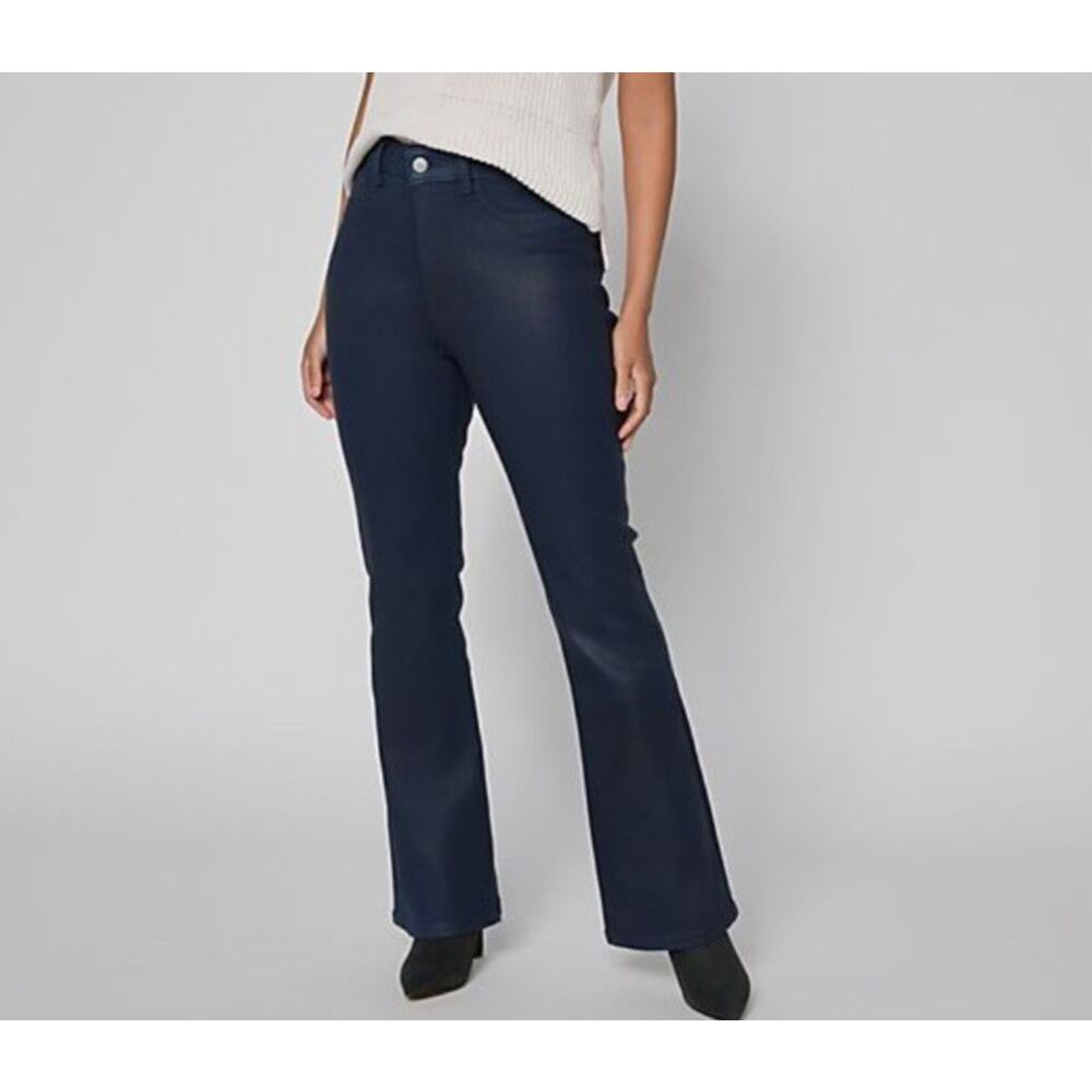 WARP + WEFT PHL 4/27 Navy JetSet Stretch Coated Boot Cut Denim Jean A702853 NWT